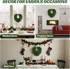 24" Norfolk Pine Wreath, Artificial Christmas Wreaths, Real Touch Green Winter Garland for Front Door Wall Window Indoor Outdoor Christmas Home Holiday Decor, FF13