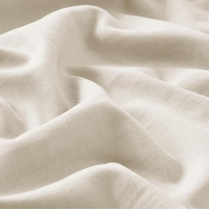 Bedsure Oat Milk Oversized King Duvet Cover - 3 Pieces Prewashed Cotton-Like Polyester Extra Soft Bedding Set, Includes 1 Duvet Cover 120x98 Inches with Zipper Closure & 2 Pillow Shams, No Comforter