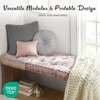 Intelligent Design Azza Floor Pillow, Large Cushions Sitting for Adults, Floor Pillow for Meditation or Yoga, Lustrous Chenille Tufted with Scalloped Edges for Bench/Chair Cushion, 20"x20"x5" Blush