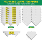 32 PCS Carpet Tape,Non Slip Carpet Pads for Area Rugs on Hardwood Floors,Laminate,Tile,LVP Floors,Reusable and Removable Rug Corner Pads with No Residue