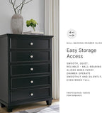 Signature Design by Ashley Lanolee Traditional 5 Drawer Chest for Bedroom, Black