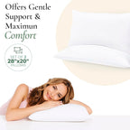 Fern and Willow Queen Size Bed Pillows - Set of 2, 28"x20" - Luxurious Ultra-Soft Cooling Pillow - Hotel Quality, Down Alternative Fill - Ideal Gift for Side, Back & Stomach Sleepers