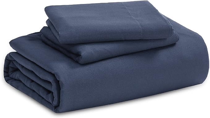 Bedsure Navy Duvet Cover King Size - 3 Pieces Prewashed Cotton-Like Extra Soft Bedding Set, Includes 1 Duvet Cover 104x90 Inches with Zipper Closure & 2 Pillow Shams, Comforter Not Included