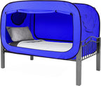Bed Tent Full Bed Canopy Portable Dream Tent for Adult Indoor Sleeping Tents with 2 Doors Breathable Private Space Tents, Blue