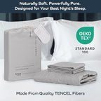 Olive + Crate Tencel Eucalyptus Cooling Duvet Cover Set - Hypoallergenic, Lyocell Tencel Duvet Cover - Soft, Temperature Regulating with Hidden Button Closure & Corner Ties - Queen Size [Gray Mist]