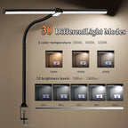 LED Desk Lamp for Home Office,Eye-Caring Desk Light with Reduced Blue Spectrum, Dual Screen Computer Monitor Table Light,30 Lighting Models,Adjustable Flexible Gooseneck Desk Lamp for Study