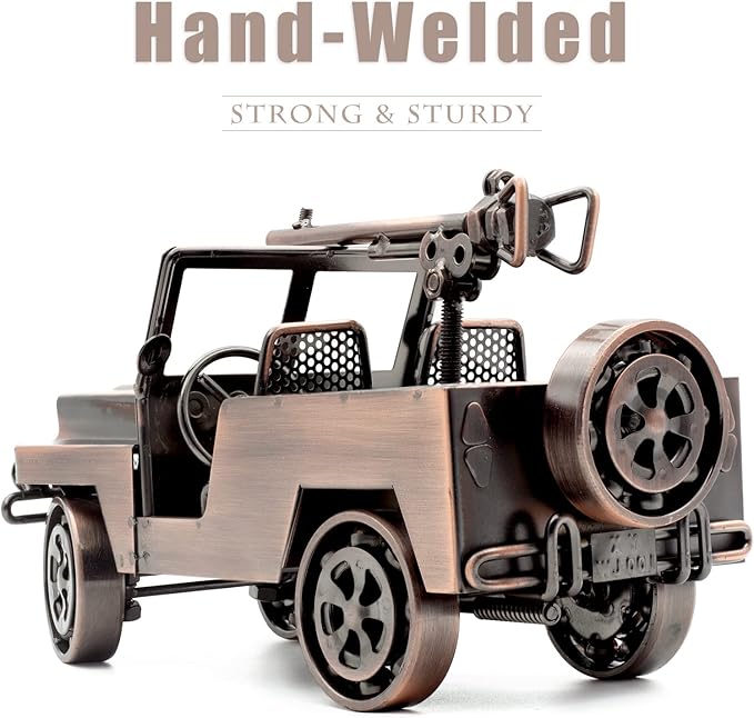 Vintage Classic Car Gifts for Men - 9.3 Inch Handmade Metal Antique Car Collectibles - Home, Office, Man Cave Decor