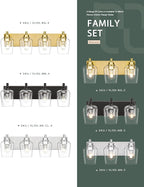 Bathroom Light Fixtures, 3-Light Modern Vanity Light with Clear Glass Wine Glass-Shaped Shade, Vanity Lighting Fixtures Over Mirror, Brushed Nickel, VL155-BN-3