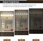 Kvhilw Bathroom Vanity Light, Brushed Gold Bathroom Light Fixtures, 6-Light Lighting Fixtures Over Miror, Modern Wall Sconce with Flared White Fabric Shade, E26 Socket(ETL Listed)