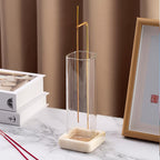 Incense Holder, Unique Marble Incense Stick Holder, 100% Anti-Ash Flying, Brass Incense Holder for Sticks, Incense Burner Holder for Meditation Yoga (White)
