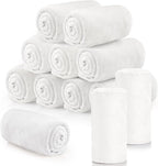 Tinideya 12 Pcs Flannel Fleece Throw Blanket Bulk 50 x 60 Inch Soft Fleece Blanket Warm Throw Blanket Coral Blankets for Couch Sofa Home Wedding Gifts Season (Cream White)