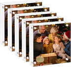 7x7 Acrylic Picture Frame 5 Pack,Clear Double Sided Frameless Photo Frame with Magnetic, Free Standing Desktop Acrylic Frame Display, Lucite Frame with Gift Box Package
