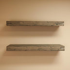 Urbandi Rustic Distressed Floating Shelves, Set of 2, Handmade Out of Pine Wood, 3 Inch Thick, Made in USA (Aged Barrel, 36Lx3Hx6D)
