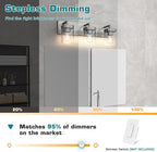 3-Light Bathroom Light Fixtures, Brushed Nickel Vanity Lights for Bathroom, Kitchen, Living Room, Modern Bathroom Vanity Lights with Clear Glass Shades
