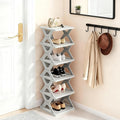 Shoe Rack, Collapsible Kids Shoe Rack, 6-Tier Small Foldable Shoe Organizer for Entryway, Dorm, Bedroom (Grey-x)