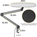 3000 Lumens Adjustable LED Desk Lamp & Task Lamp - Bright, Dimmable Lighting for Office, Crafts, Nails &Salon Hobbies with Clamp (CCT, Black)
