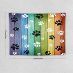 VUMIVI Dog Paw Tapestry Vintage Rustic Colorful Barn Boards Black White Animal Footprints Tapestry Wall Hanging for Living Room Bedroom Dorm Classroom Aesthetic Decor W40xL30in