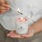 Crystal Vibe Rose Scented Candle for Love Romance Attraction - Love Candle with Rose Quartz Crystals - Aromatherapy Candles