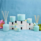 LAFCO New York Signature Reed Diffuser, Marine - 15 oz - Up to 9 Months Fragrance Life - Reusable, Hand Blown Glass Vessel - Natural Wood Reeds - Made in The USA