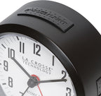 La Crosse Technology 617-710B-INT 4-Inch Round Black Atomic Analog Alarm Clock