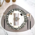 13" Antique Silver Charger Plates, Set of 6 Plastic Textured Chargers for Dinner Plates with Embossed Rim, Table Décor, Party, Wedding, Holiday