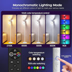 36W RGBCW Floor Lamp, Color Changing LED Tree Floor Lamp, Stepless Dimmable Tall Standing Lamp with Remote & Touch Control, 2700K-6500K Modern Floor Lamps for Living Room, Bedroom, Gaming Room - White