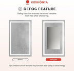 36x24 LED Bathroom Mirror with Lights – Anti-Fog, Dimmable, Backlit & Front Lit Lighted Vanity Mirror for Wall – Smart Bathroom Mirror with Memory Function, Shatterproof Tempered Glass