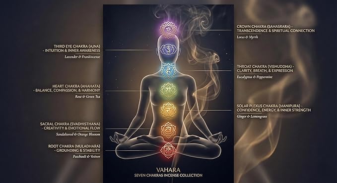 Masala Incense Sticks – Seven Realms: A Chakra Journey | 7 Divine Fragrances for Energy Balance & Meditation | 100% Natural Hand-Rolled Masala Incense Sticks | Premium Aromatherapy Gift Set