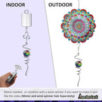 Multi Color Wind Spinner Tail Gazing Ball Spiral Decorative Sun Catcher Visual Illusion Wind Spinner Stabilizer Indoor Outdoor Garden Decoration Wind Sculptures-13in Height