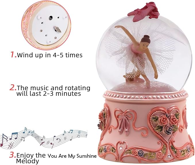 Musical Ballerina Snow Globes Lighted Snow Globe, Swan Lake Music Box Ballet Recital Gifts for Girls, Daughter, Granddaughter