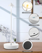 Cordless Table Lamps Rechargeable, 6000mAh Battery Operated LED Desk Lamp Outdoor Waterproof Portable Touch Dimmable Table Night Light for Patio Restaurant Dining Home Set of 2 White