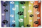 VUMIVI Dog Paw Tapestry Vintage Rustic Colorful Barn Boards Black White Animal Footprints Tapestry Wall Hanging for Living Room Bedroom Dorm Classroom Aesthetic Decor W60xL40in