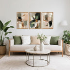 CHDITB Abstract Modern Framed Canvas Wall Art Set, Contemporary Artwork for Home Decor, Neutral Pastel Illustration Wall Painting, Nordic Minimal Zen Art Prints for Living Room Office-16 x24 x3
