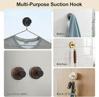 Wreath Hanger for Front Door, Heavy Duty Wreath Hangers for Front Door & Glass Window, Upgrade Suction Cup Hooks for Shower,Christmas Thanksgiving Halloween Easter Valentine (Gray, 2p)