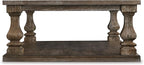 Signature Design by Ashley Johnelle Farmhouse Coffee Table with Weathered Gray Finish, Gray