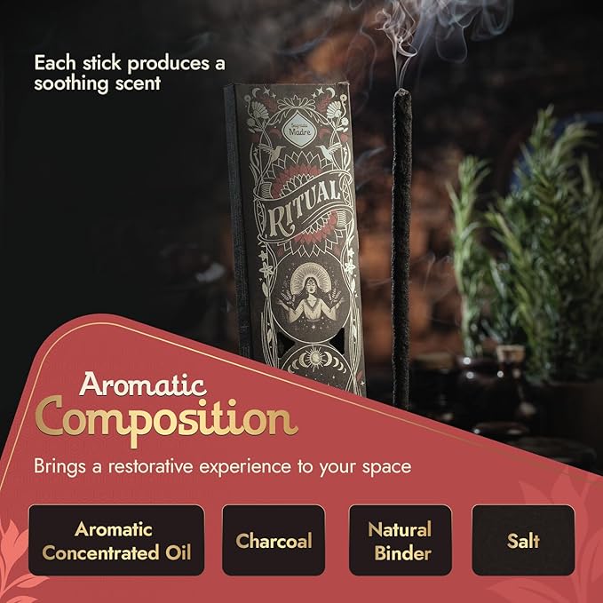Ritual - Love Yourself Incense Sticks, Enhance Self-Love and Self-Acceptance, 6 Sticks, 9 Inches Each, Natural Incense with Aromatic Concentrated Oil, Charcoal, Natural Binder - 1 Hour Burn Time
