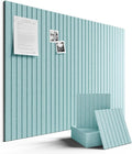Large Felt Bulletin Board 48" x 36" Cork Board Alternative-12 Pack with 70 Safe Removable Adhesive Tabs, Cork Boards for Walls Felt Board for Home Office Classroom Pin Board-Teal Blue