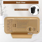 Peakeep Slim Digital Mirror Aesthetic Alarm Clock for Bedrooms Desk Decor - Plug in Electric Big LED Modern Small Clock for Office Living Room, Battery Backup, 6 Dimmers (Gold)