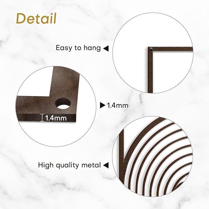 SIGNLEADER Metal Wall Art Decor Geometric Mid-Century Stripe Landscape Modern Abstract Wall Sculpture Hangings Home Decoration for Living Room, Bedroom, Bathroom, Kitchen, Outdoor - 18" Bronze