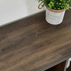 FATORRI Shoe Bench Entryway with Storage, Industrial Wood and Metal Hallway Benches with Adjustable Shelves, Rustic Entry Way Bench for Living Room (47.24 Inch Long, Walnut Brown)