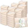 Buryeah 48 Pcs Wedding Flannel Fleece Throw Blanket Bulk with Thank You Card and Ribbon, 50 x 60 in Oeko-TEX Standard 100 Certified Blankets Outdoor Wedding, Guest Party Souvenirs (Ivory)