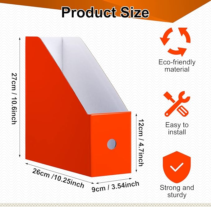 Thenshop 24 Pcs Cardboard Magazine File Holders Magazine Book Bin Box with Label Sticker Paper Organizer Storage Folder for Desk Shelves School Classroom Office Supplies(Classic,Colorful)