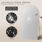 MISSDAY Oversized Arched Full Length Mirror, 83"x44" Gold Full Body Mirror with Stand, Floor Mirror Large Free Standing, Leaning or Hanging, Aluminum Frame Mounted Mirrors Wall Mirrors for Bedroom