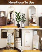 Antok Full Length Mirror, 65"x22" Floor Mirror Freestanding, Full Body Floor Standing Mirror with Stand for Bedroom, Hanging Mounted for Living Room Cloakroom, Gold