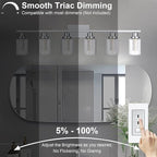 MELUCEE 6-Light LED Bathroom Vanity Light 5 Color Dimmable, Modern Chrome Vanity Lights Bathroom Light Bar Wall Sconce Lamp with Crystal Bubble Clear Glass Shade, Built-in LED Chips