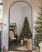 Suidia Arched Full Length Mirror, 76"x34" Floor Mirror Freestanding, Floor Standing Full Body Mirror with Stand for Bedroom, Hanging Leaning Mounted for Living Room Cloakroom, Black