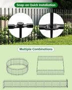 ARIFARO Metal Garden Fence 24" H x 24" W (5 Pack, Length 10 ft) Decorative Fencing, No Dig Border Fencing for Outdoor Patio Yard Flower Bed Animal Barrier