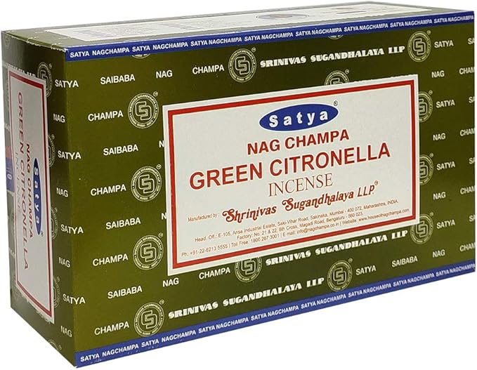 Green Citronella Incense Sticks and Incense Stick Holder Bundle Insence Insense Satya Incense