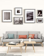 Egofine 5x7 Picture Frames Set of 4, Made of Solid Wood Covered by Plexiglass 3.5x5 and 4x6 with Mat or 5x7 without Mat, for Table Top Display and Wall Mounting Photo Frame Light Grey