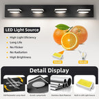 OKELI 4-Light LED Bathroom Vanity Light Fixtures, Matte Black Modern Bathroom Wall Lighting Fixtures Over Mirror (3CCT, 3000K-6000K)
